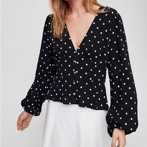 Aritzia Wilfred Blouse, Polka Dot